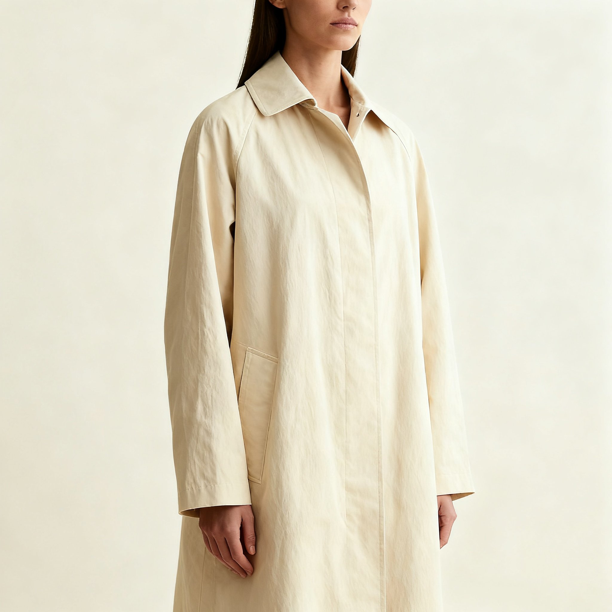 롱 트렌치코트 뒷모습 디테일