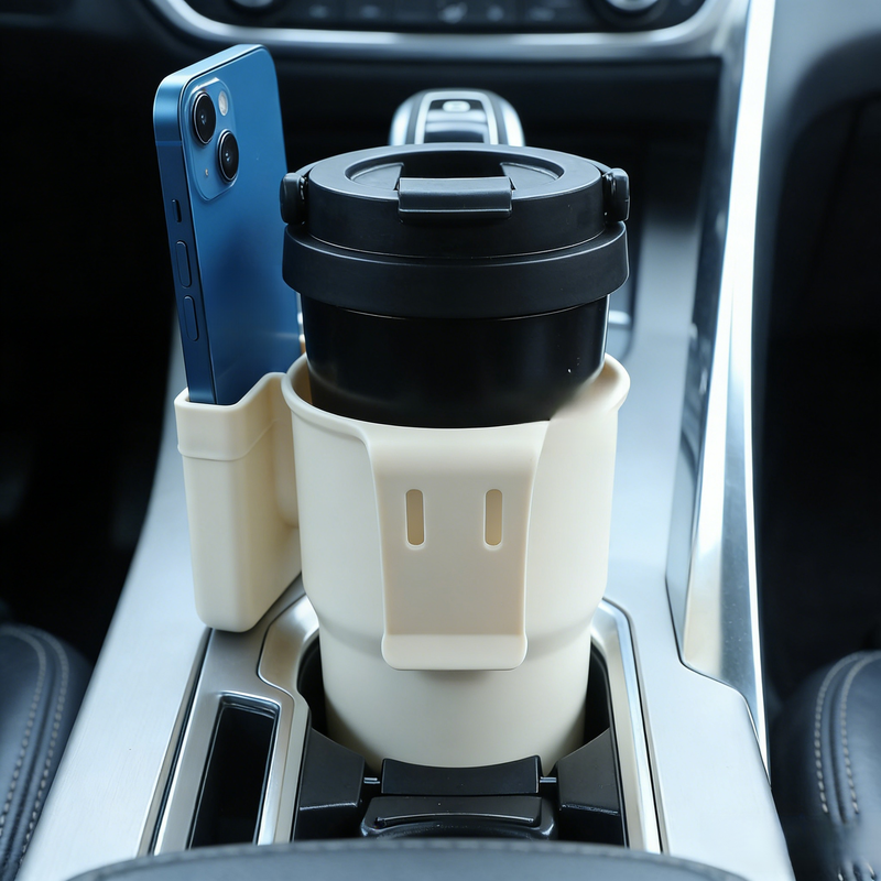 Wielofunkcyjny schowek samochodowy z uchwytem na kubek i telefon