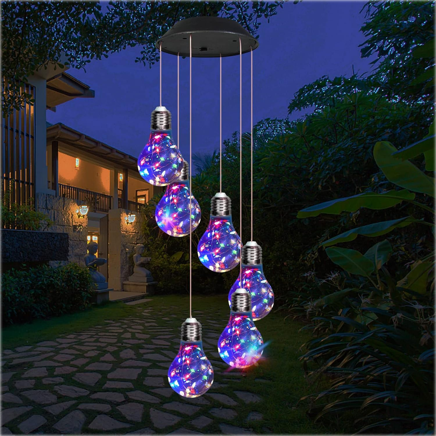 Farolillo colgante de jardín LED con alambre de cobre