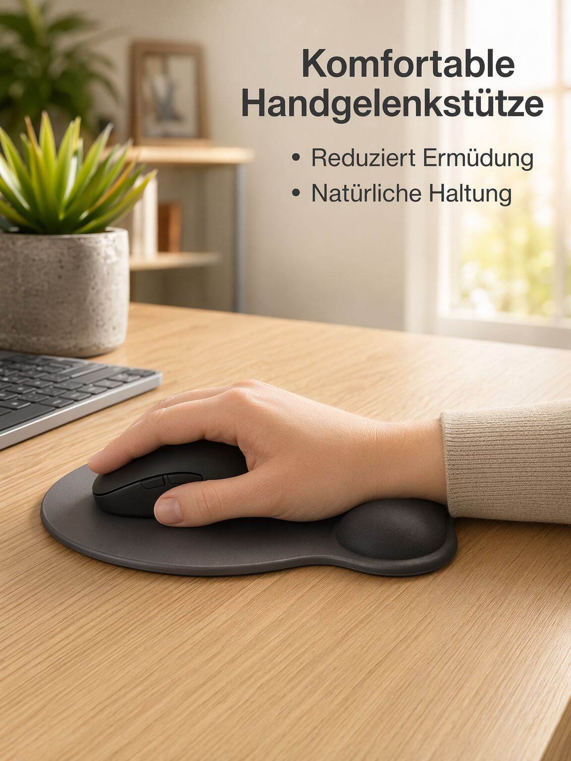 Ergonomisches Mauspad mit Handgelenkauflage