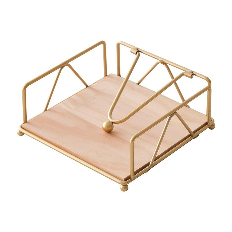 Desktop Square Iron Tissue Holder for Hotel and Cafe