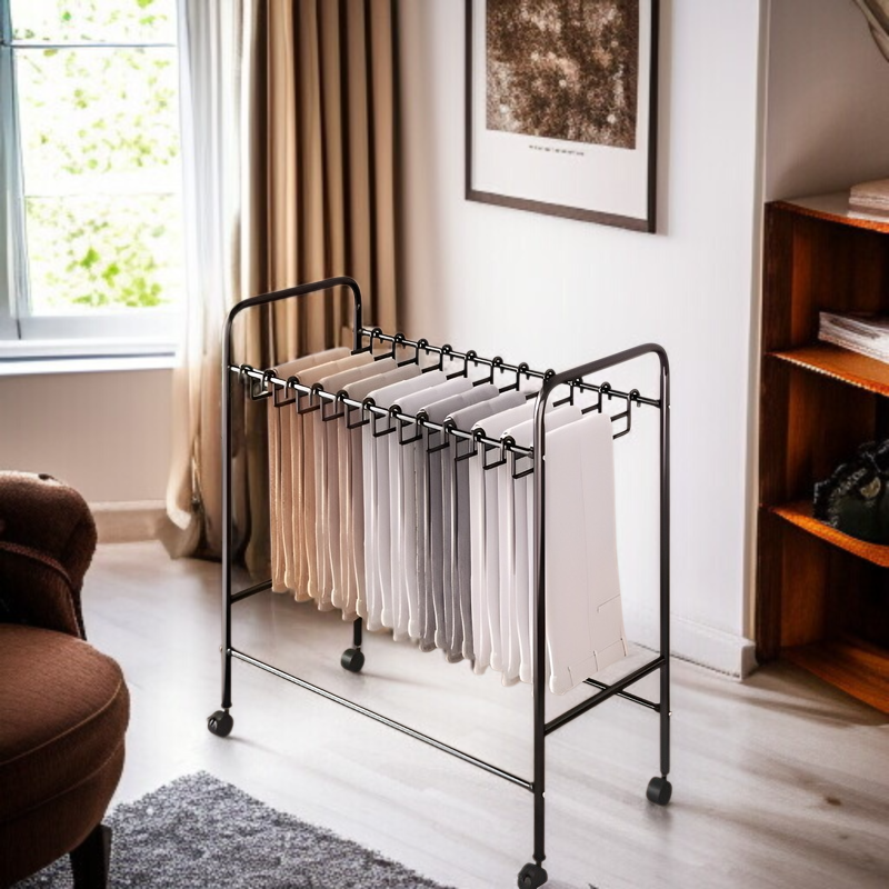 Iron Base Movable Pants Organizer Rack