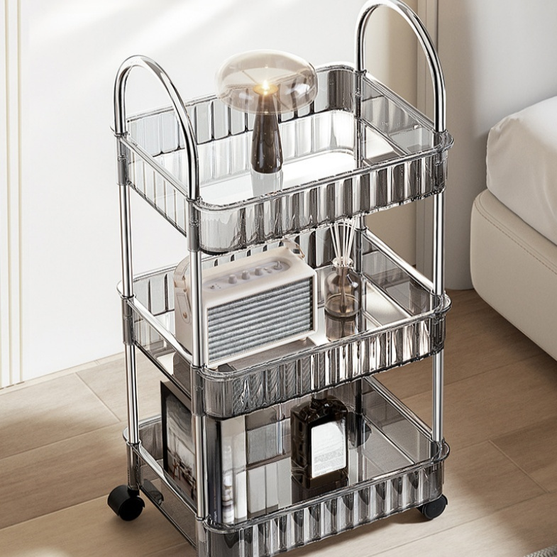 可移動收納儲物架 置地式廚房推車整理架子置物架