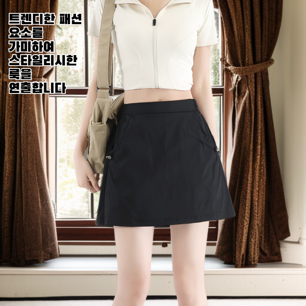 이너팬츠 내장 여성용 카고 미니 스커트 팬츠 한류 패션 쿨링