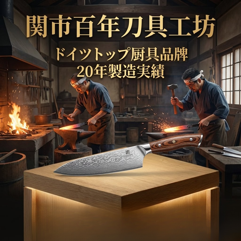 【関市の名刀】手作り鍛造のキッチン用品、骨を豆腐のように軽々と切断