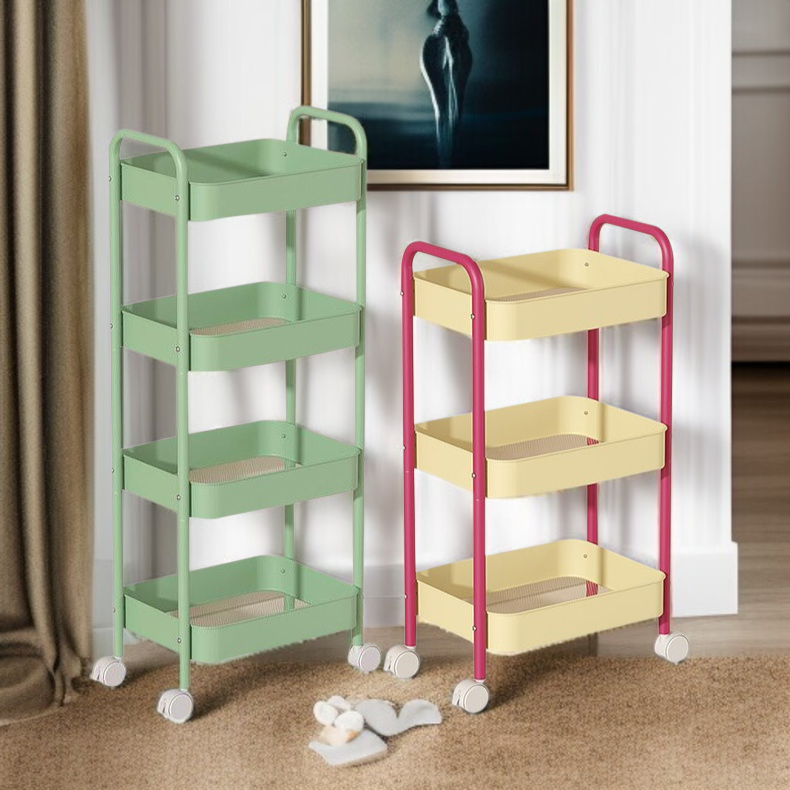 욕실 펀칭 패션 이동식 카트 선반 탄소강 그물 바구니 선반