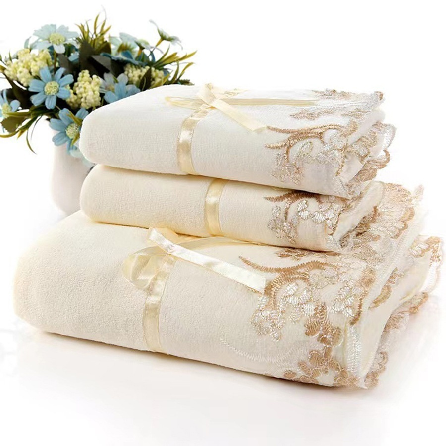 Soft Absorbent Embroidered Towel Set