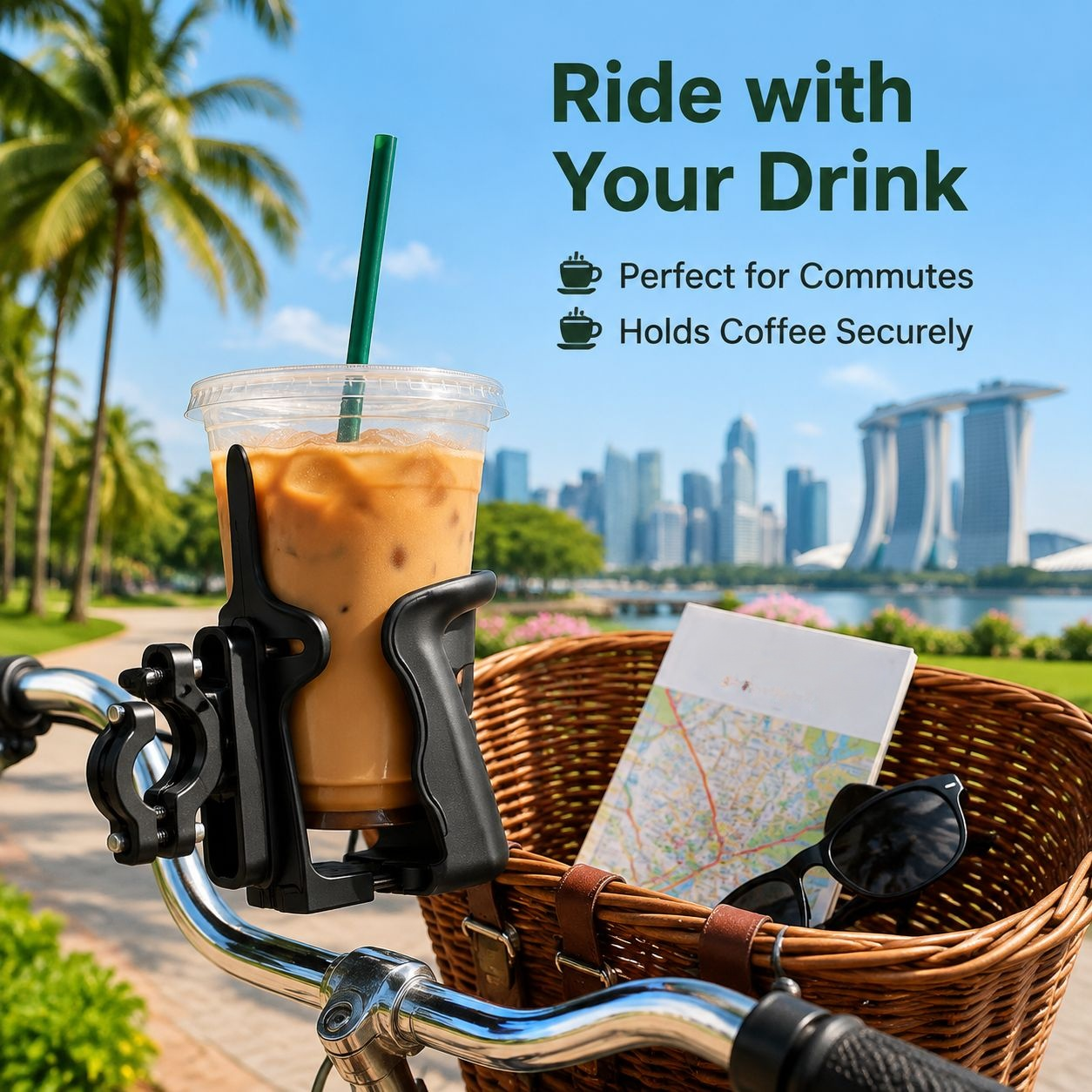 Motorcycle Bicycle Cage Cup Holder Mount
