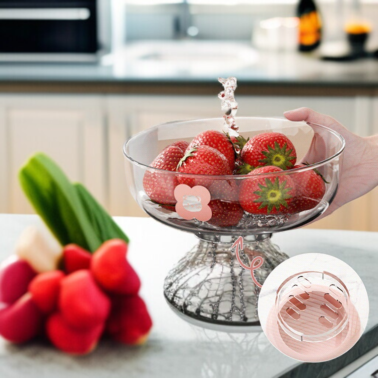 가정용 비주얼 발 높은 과일 접시 물빠짐 과일 화분 거실 과일 간식 수납기