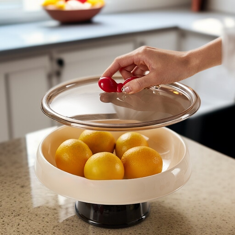 비주얼 라이트 럭셔리 거실 장식 과일 접시 하이 발 대용량 과일 접시 크림 캔디 간식 용기