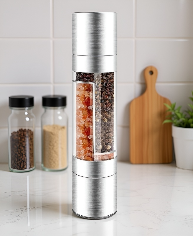 Kézi kétfejű só- és borsőrlő