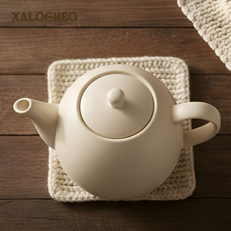 전통 수공예 도자기 티포트 디테일