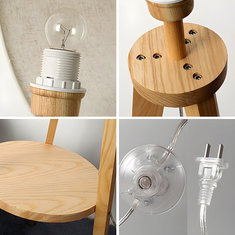 Solid wood tripod stable living room decoration floor light