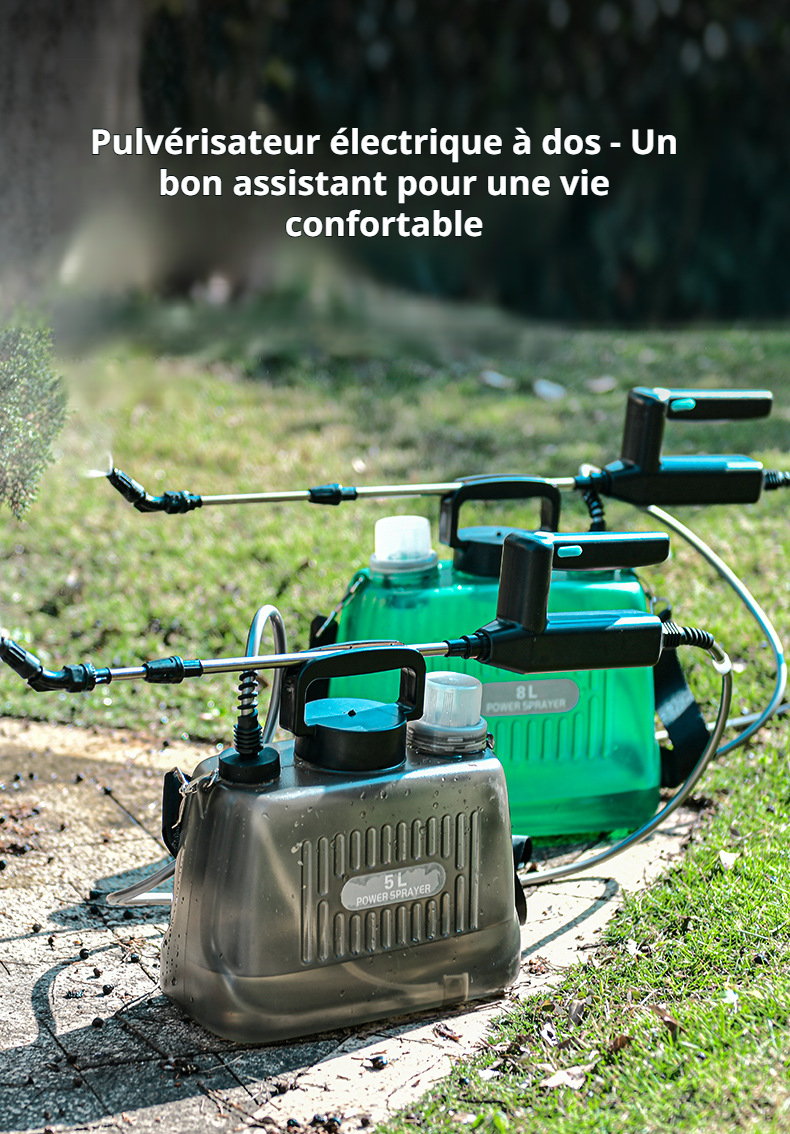 Pulvérisateur électrique de jardin en utilisation