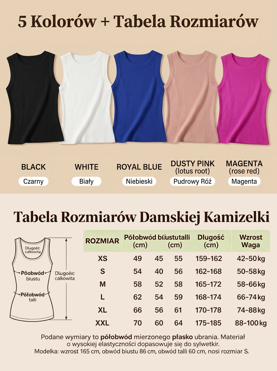 Okrągły dekolt, bezrękawnik, dzianinowa, casualowa kamizelka