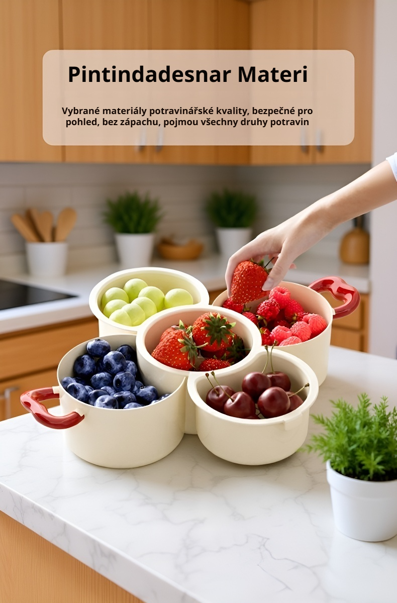 Praktický dvoupatrový koš na ovoce do kuchyně