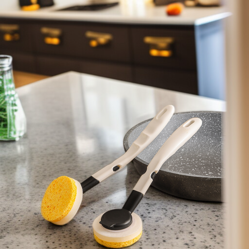 Cepillo de algodón para ollas con mango largo para cocina, limpiador doméstico, borrador mágico