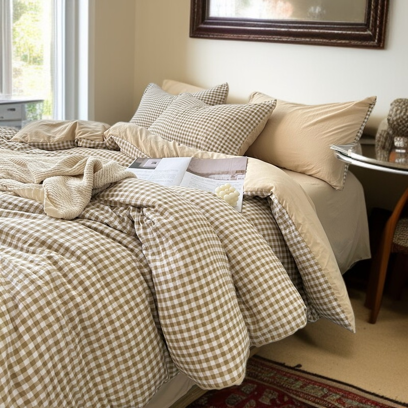 심플 디자인 침대와 매칭된 침실 연출