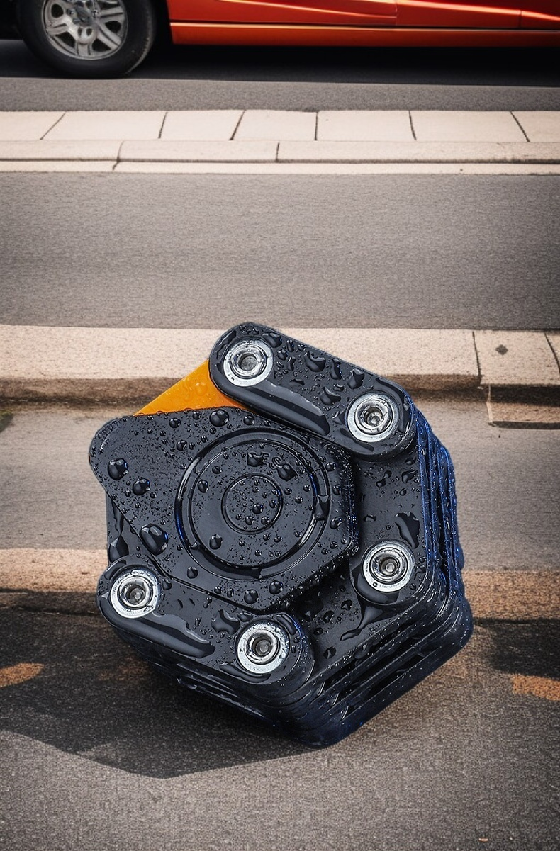 Durable folding lock with reinforced steel bars