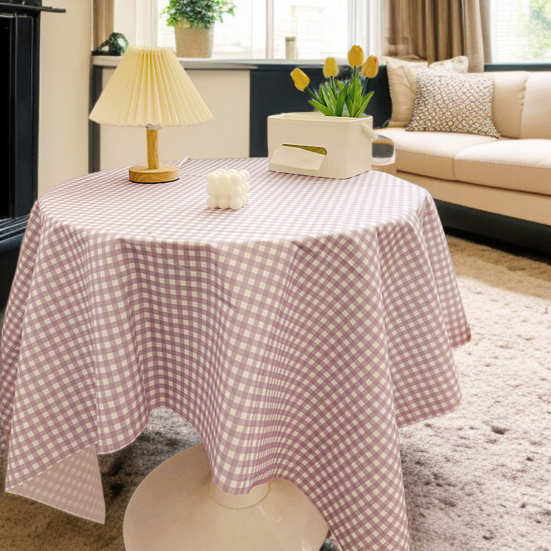 체스 패턴 원형 테이블보, 소녀 감성 식탁보