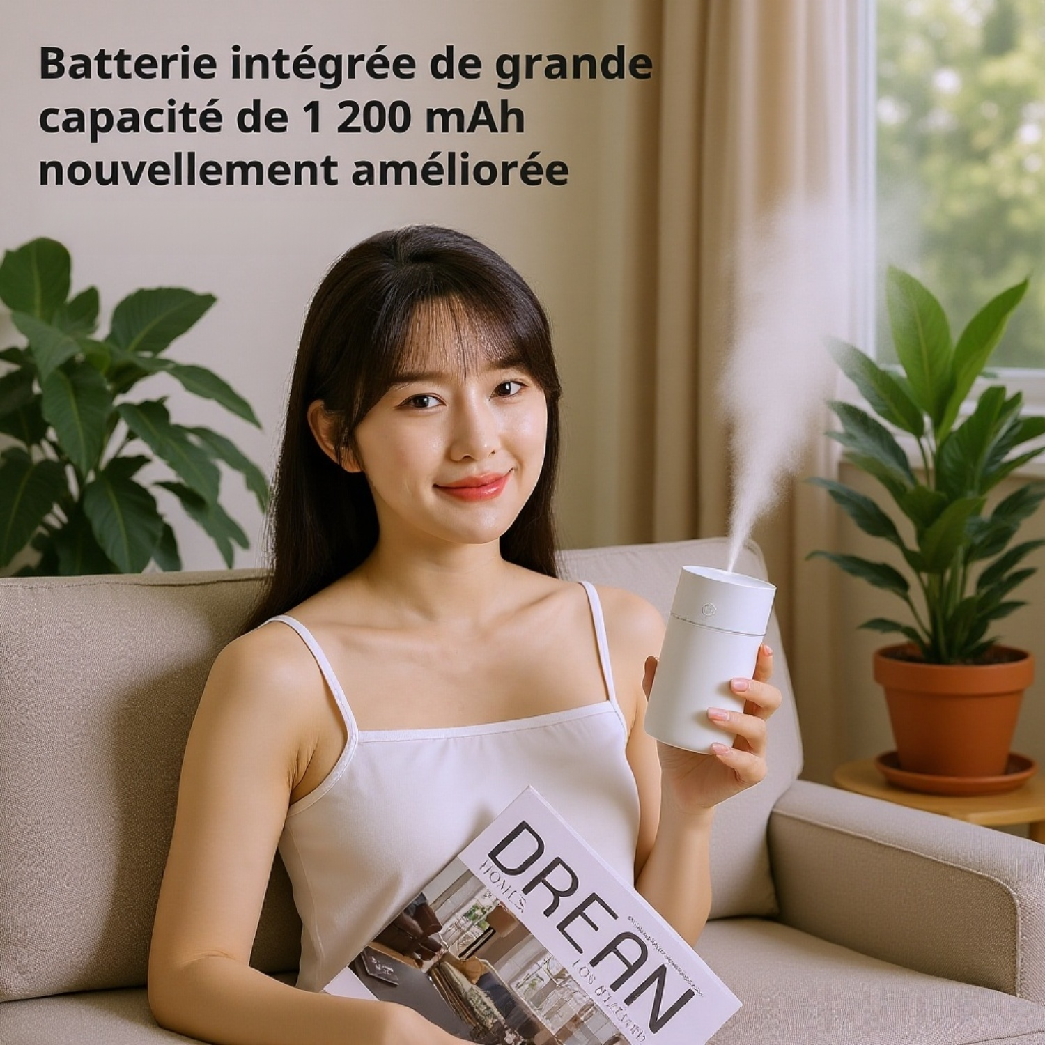 Humidificateur d'air mini sans fil USB, coloré et nébuliseur