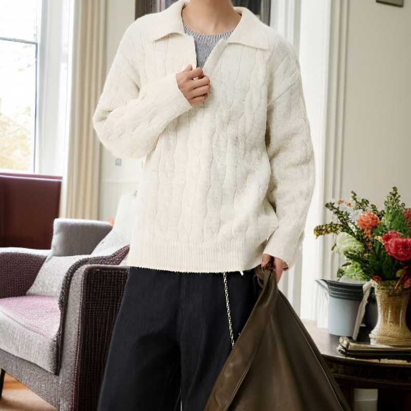 アメリカンスタイルのフェイクツーピース V ネック セーター、オーバーサイズ、厚手のニットウェア、暖かくて着心地が良い、ユニセックス、秋冬用、ゆったりとしたリラックススタイルのウール ベースレイヤー 