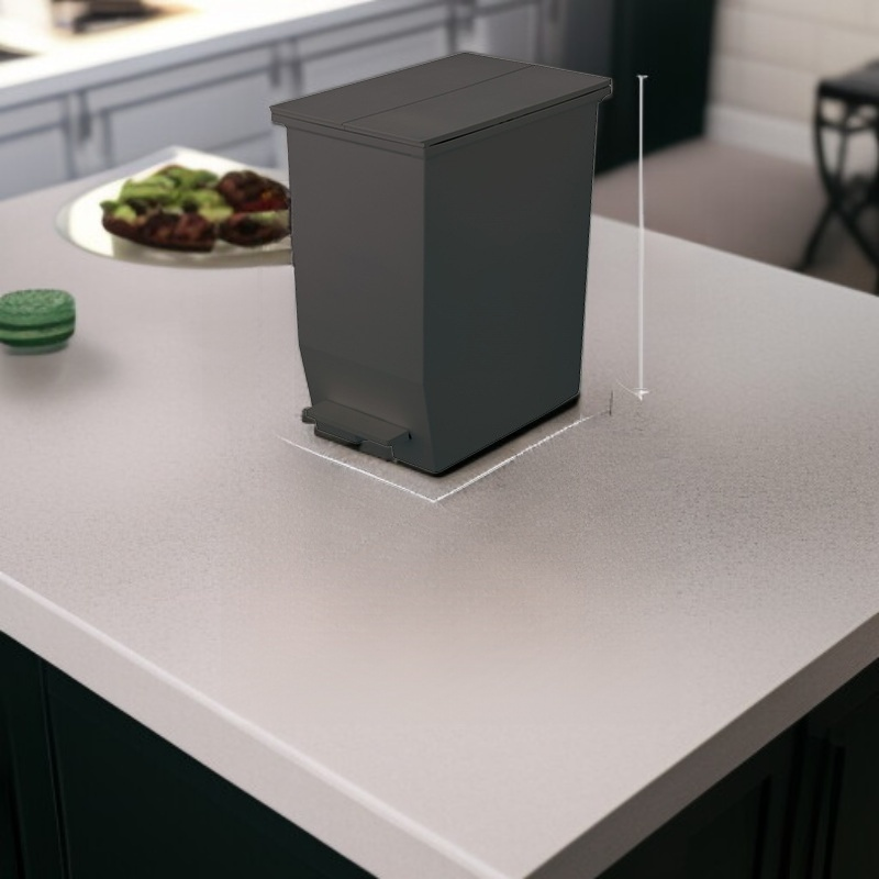 Papelera de pedal de 32L con apertura doble, ideal para oficina y cafetería