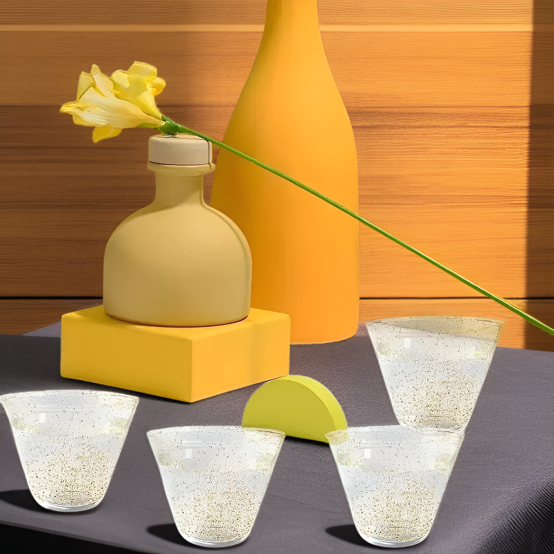 금가루가 뿌려진 단단한 플라스틱 항공기용 컵/주스컵