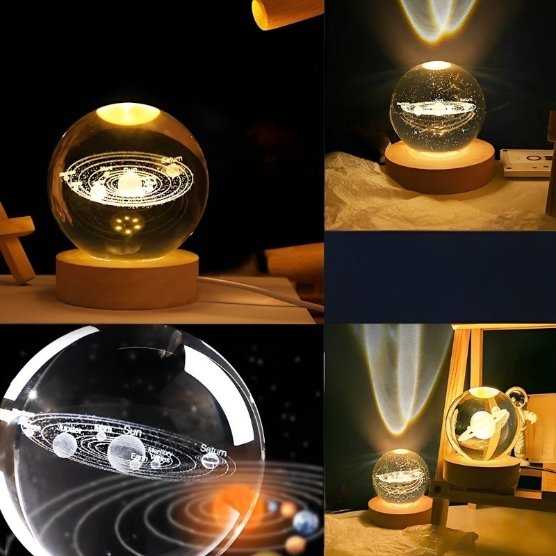 照明付きクリスタルボールランプ