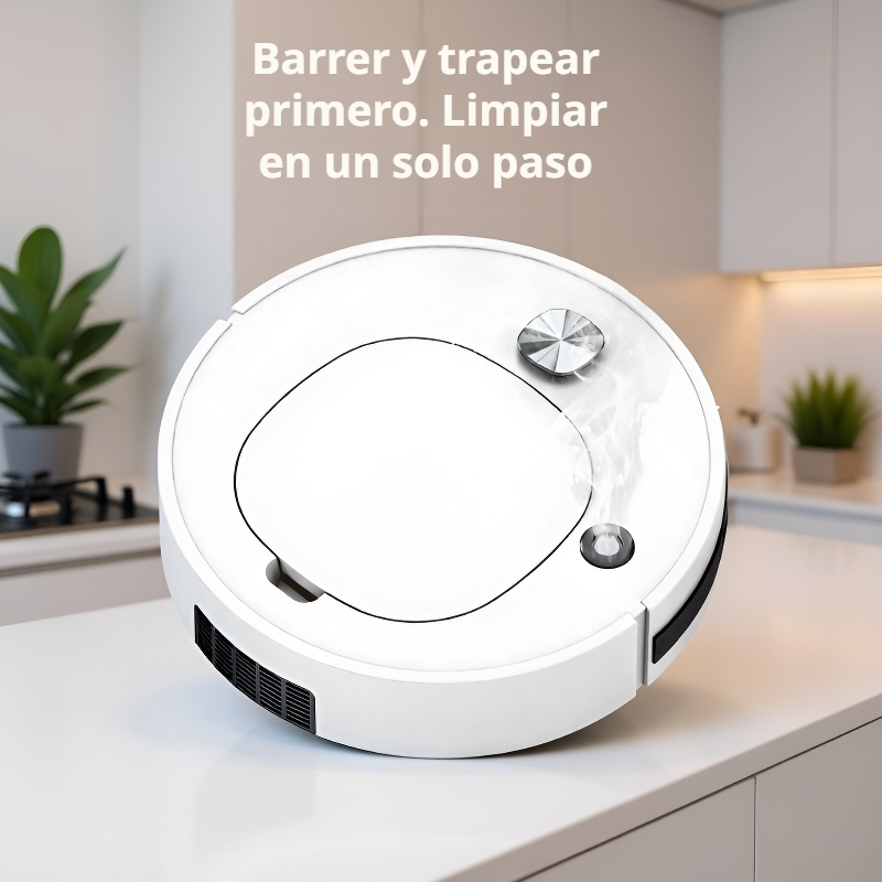 Robot de limpieza inteligente 4 en 1 con aspirado, fregado, humidificación y carga automática