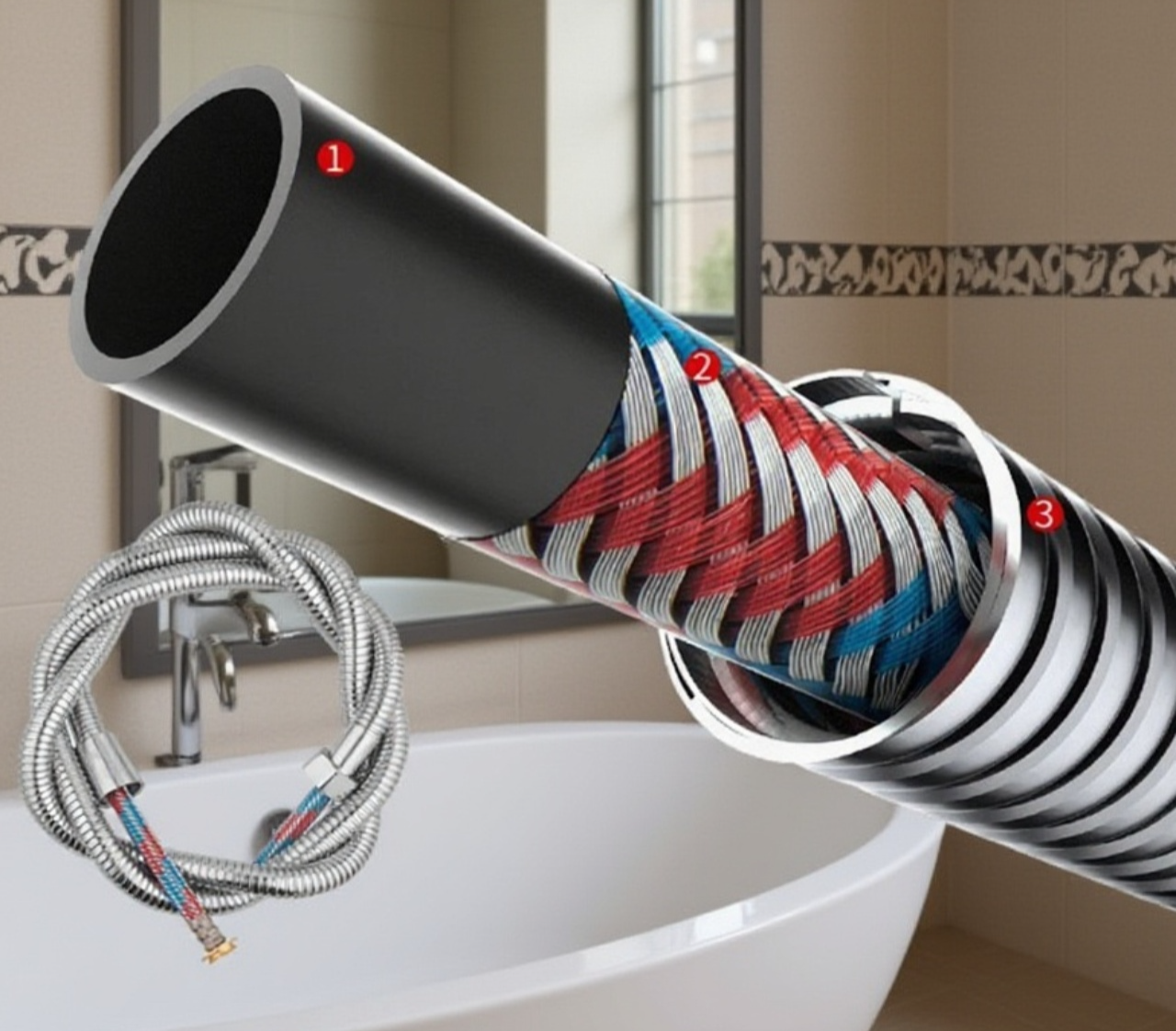 Detalle del cabezal de ducha multifunción