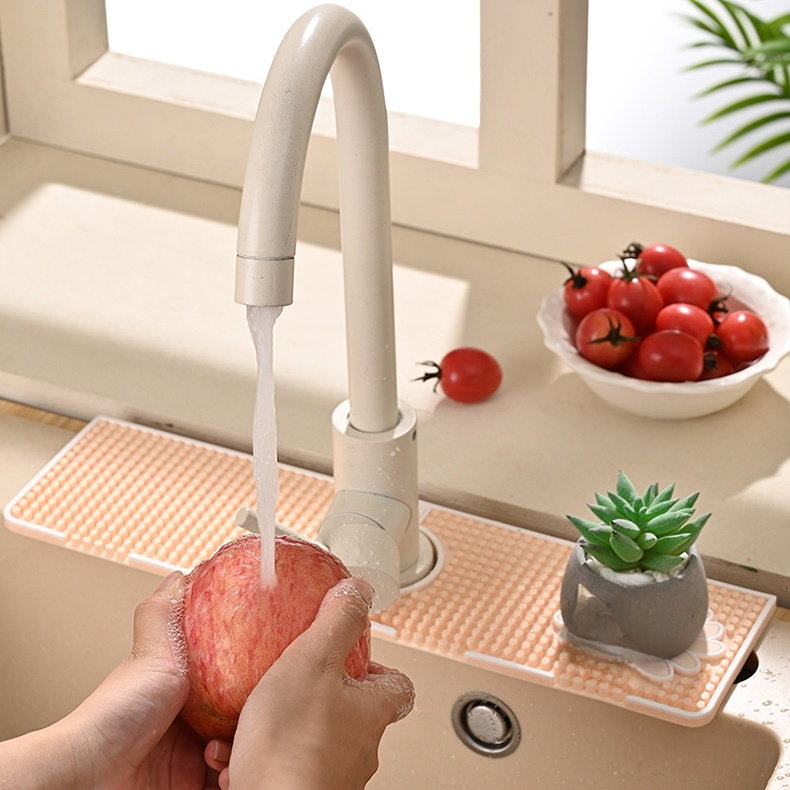 折りたたみ式シリコン蛇口用水切りマット