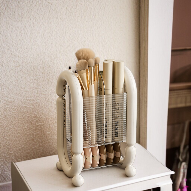 ミニマリストクリームスタイルメイクブラシバレルデスクトップドレッシングテーブル大容量眉毛筆箱口紅収納収納棚
