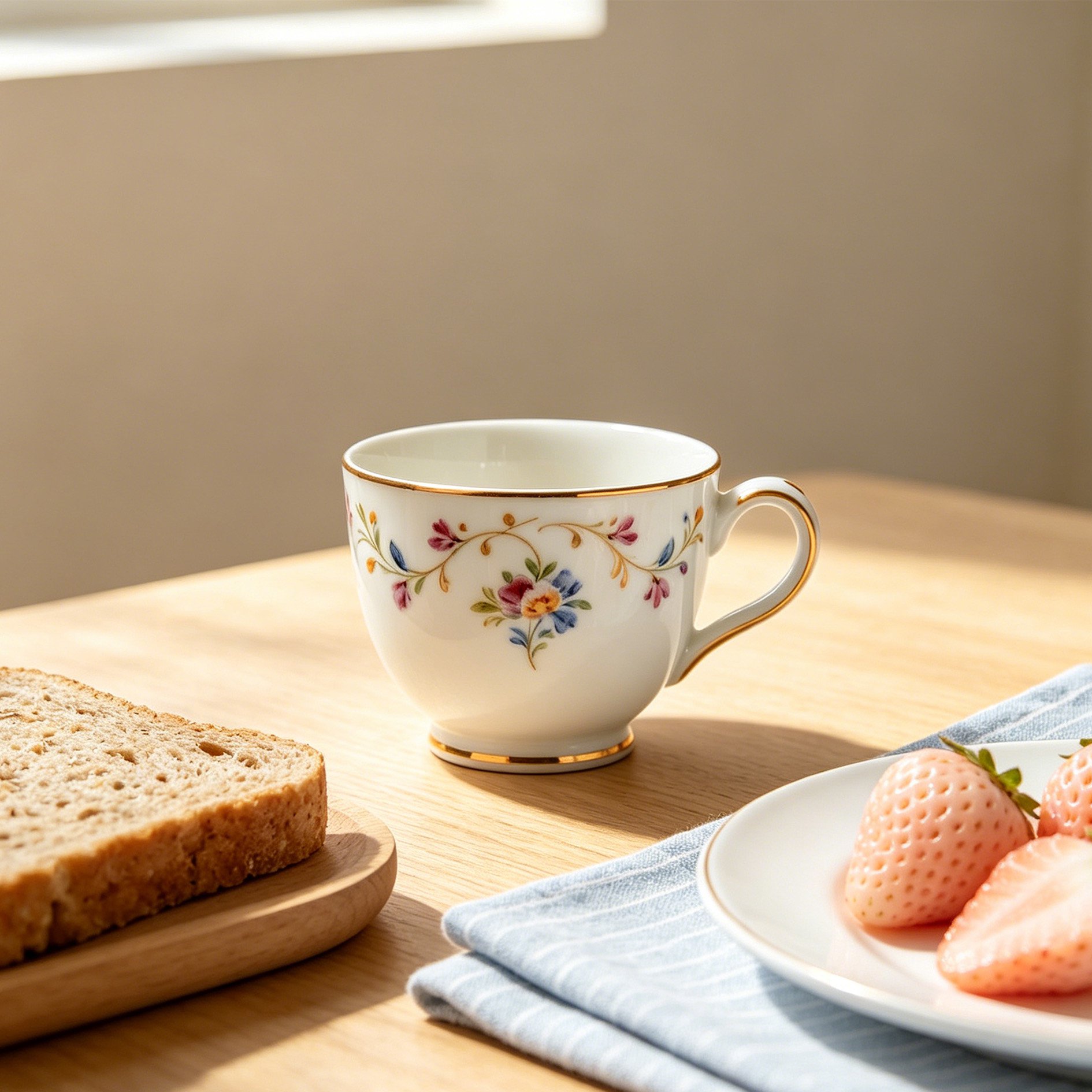 Meissen handbemalte kleine Porzellan-Kaffeetassen (4er Set)