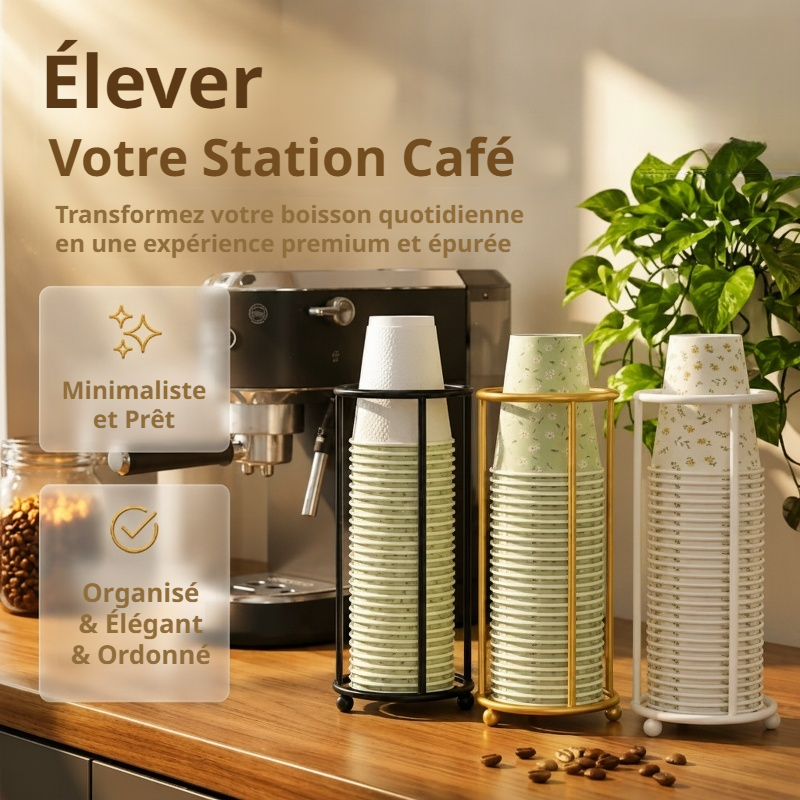 Support de rangement multifonction pour gobelets, distributeur de gobelets en papier