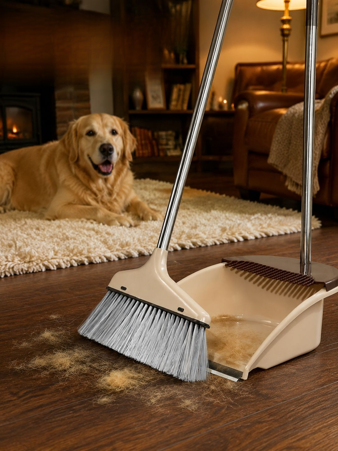 Dustpan and broom set for home and kitchen use