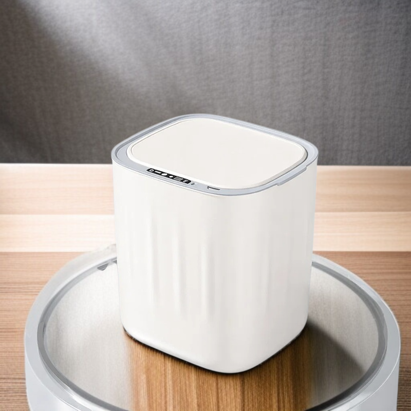 Papelera inteligente para el hogar con pantalla digital