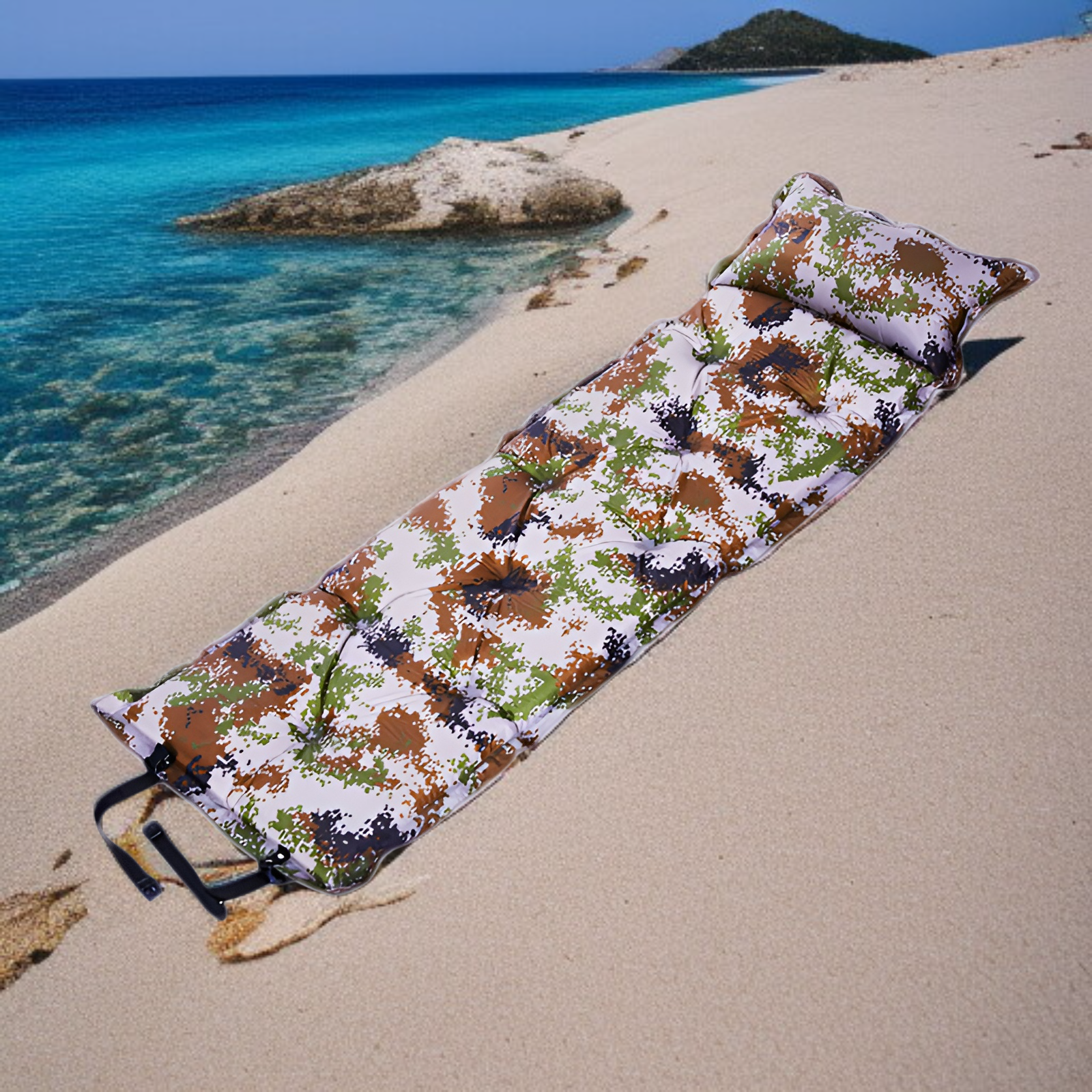 여행용 소파 쿠션의 가벼운 무게 강조 이미지