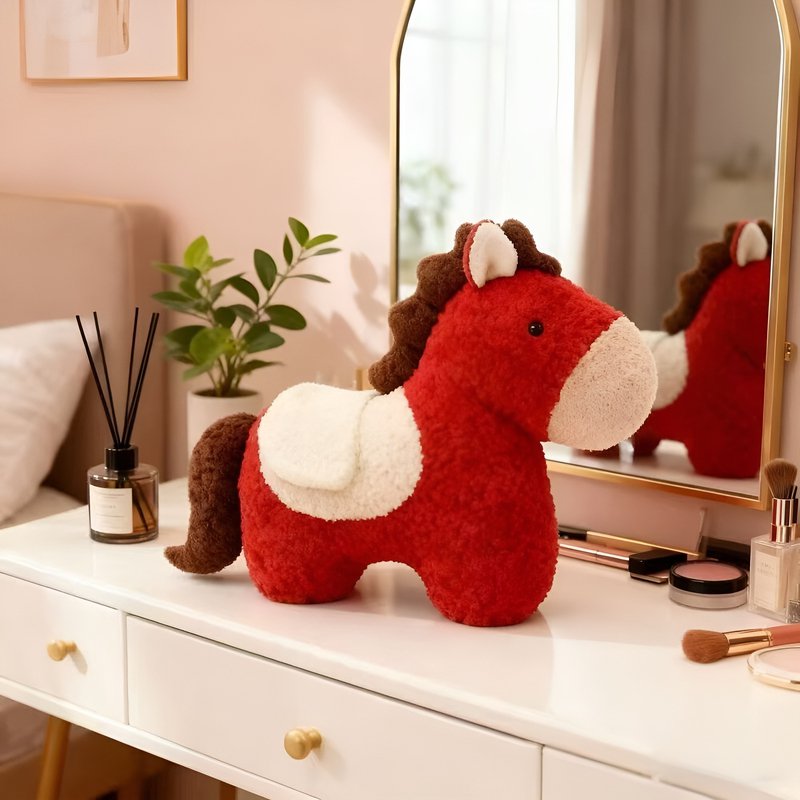 Little Red Horse Decorative Pillow