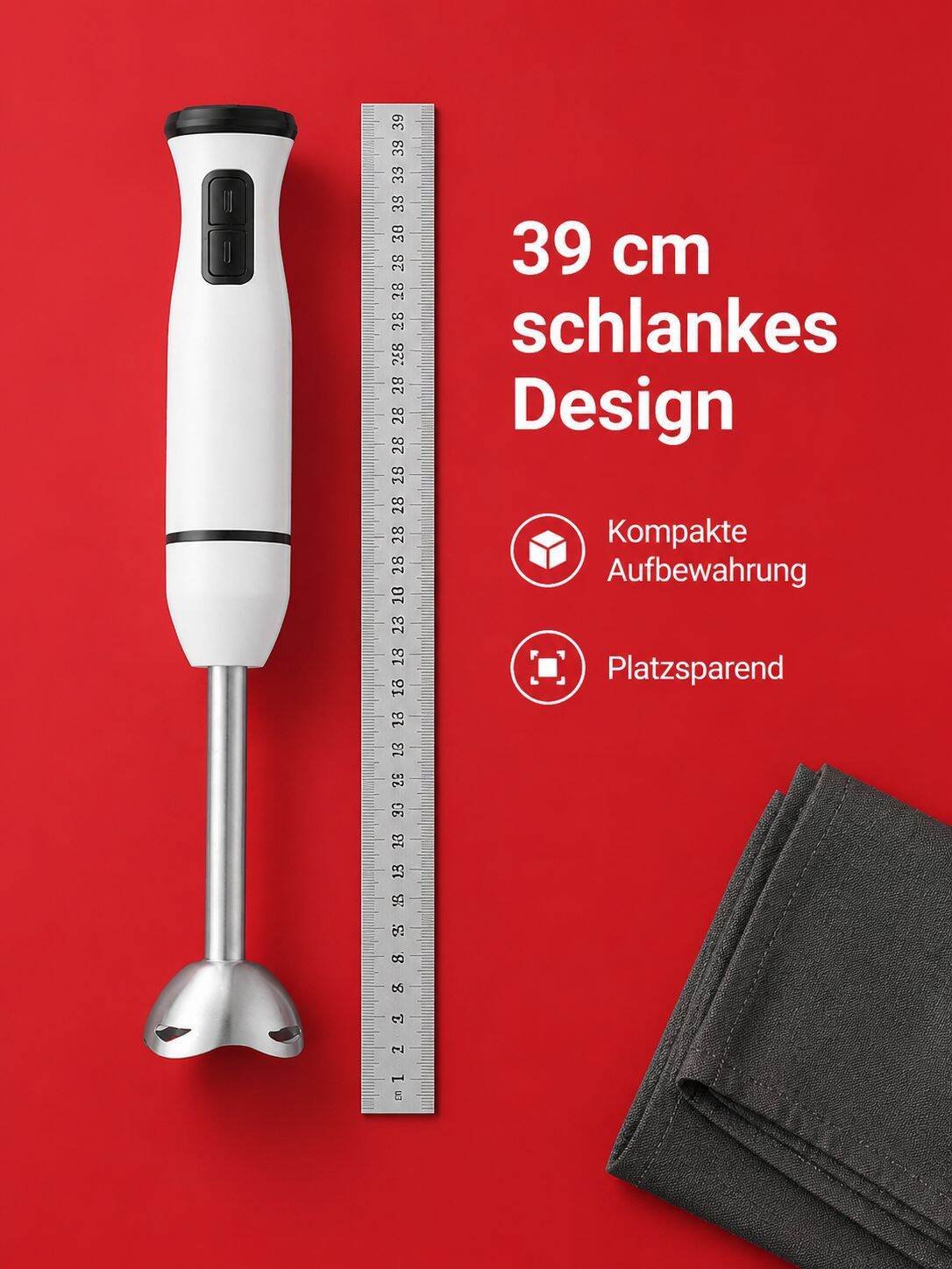 Ergonomischer Griff des Küchenstabs für komfortable Nutzung