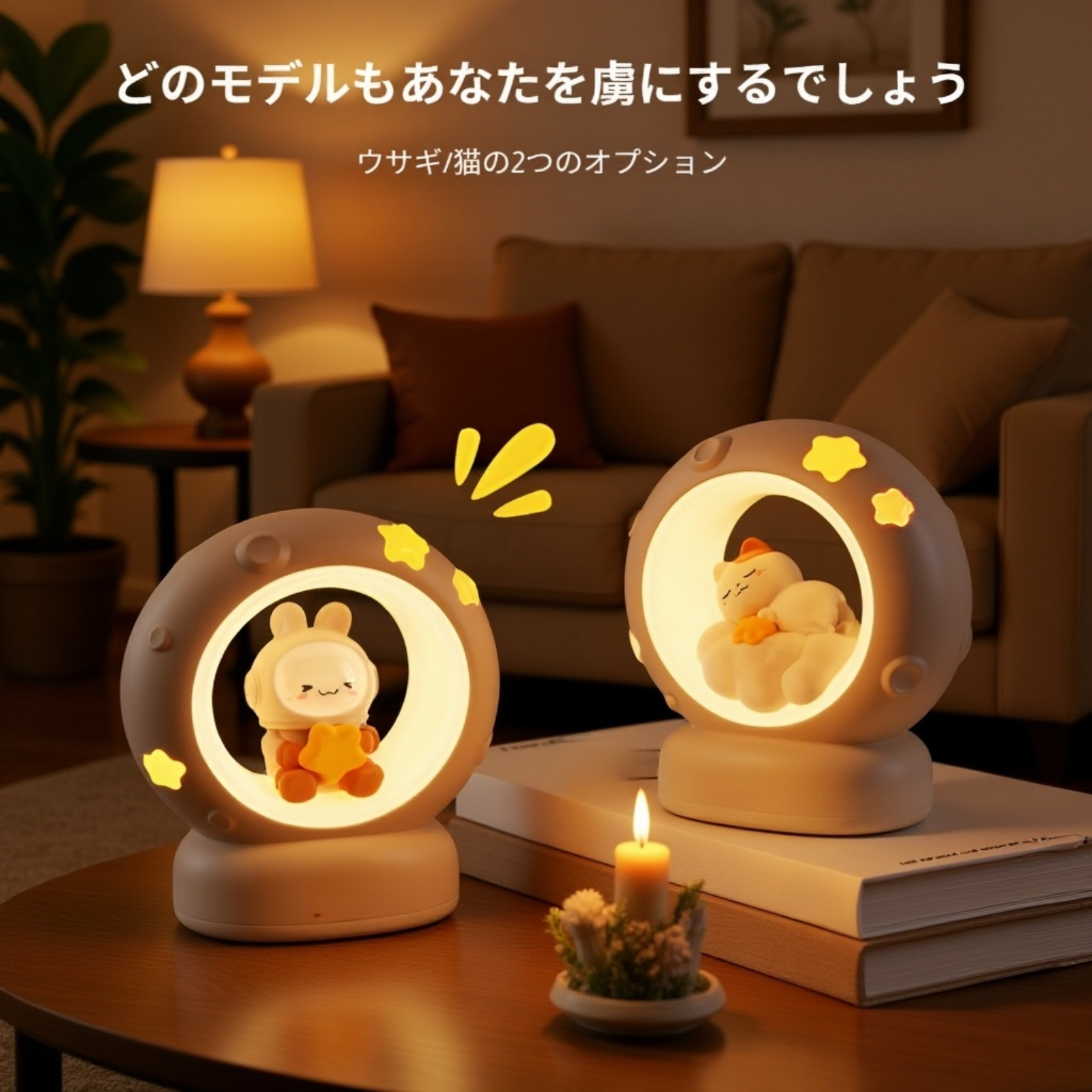 かわいい猫型ベッドサイドランプ LEDタッチ式ナイトライト