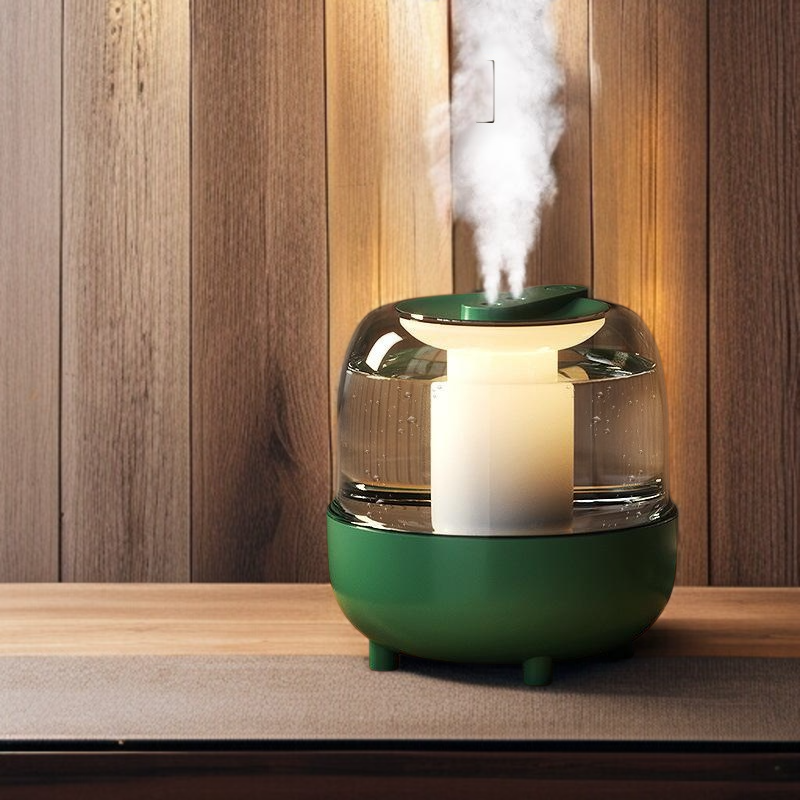 Dual spray humidifier in modern bedroom setting