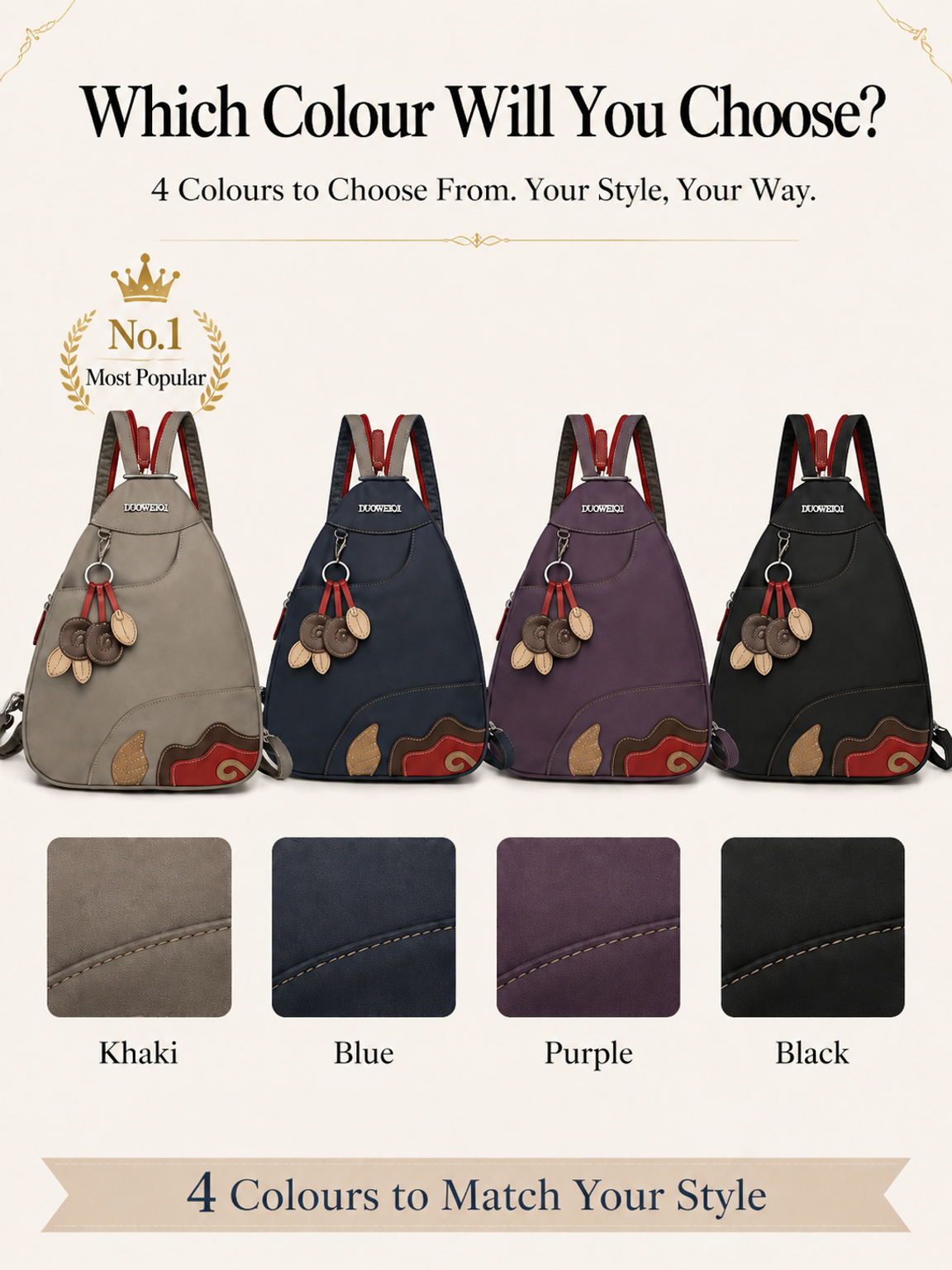 Toray High‑Density Micro‑Fabric 3‑Way Large‑Capacity Casual Bag