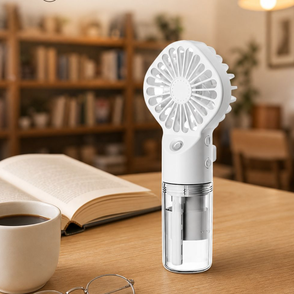 Portable Mist Humidifying Handheld Mini Rechargeable Small Air Conditioner Fan