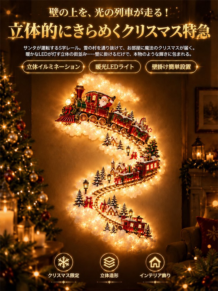 【聖夜を彩る幻想的な光！】 クリスマスウォールライト