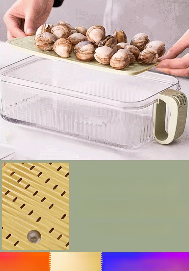 [รุ่นอัพเกรด จับเวลาได้] กล่องจัดระเบียบตู้เย็นในครัวเรือนญี่ปุ่น