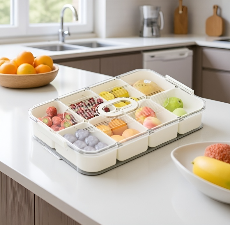 Caja para especias y frutas fácil de limpiar y usar