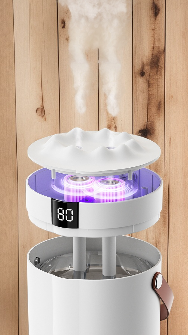 مرطب هواء ذو ​​شاشة رقمية كبيرة السعة وفوهتين