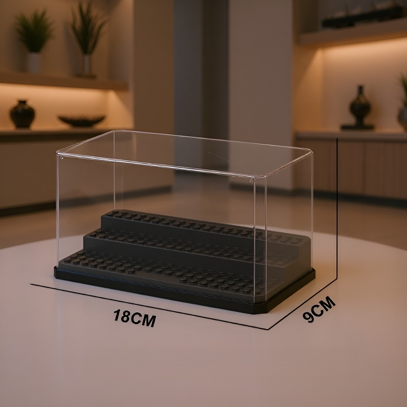 Stavebnice proti prachu, průhledná vitrína na LEGO