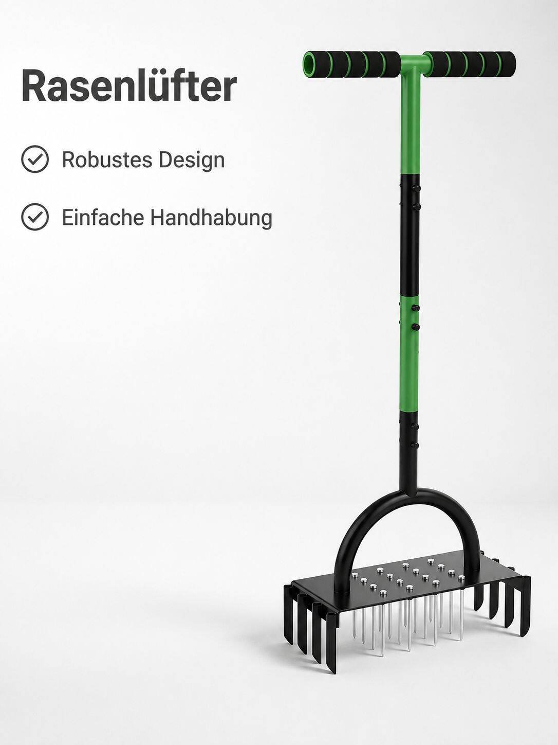 Rasen-Belüfter mit Kohlenstoffstahl, Handlauf-Design, geeignet für Garten und Rasen